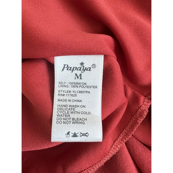 Papaya Strapless Maxi Dress Size M Crimson Red Embroidered Boho Charm Peasant - Picture 7 of 12